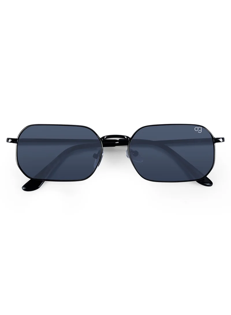 Woggles Altair Black Hexagonal Sunglasses |Men & Women|100% UV Protection