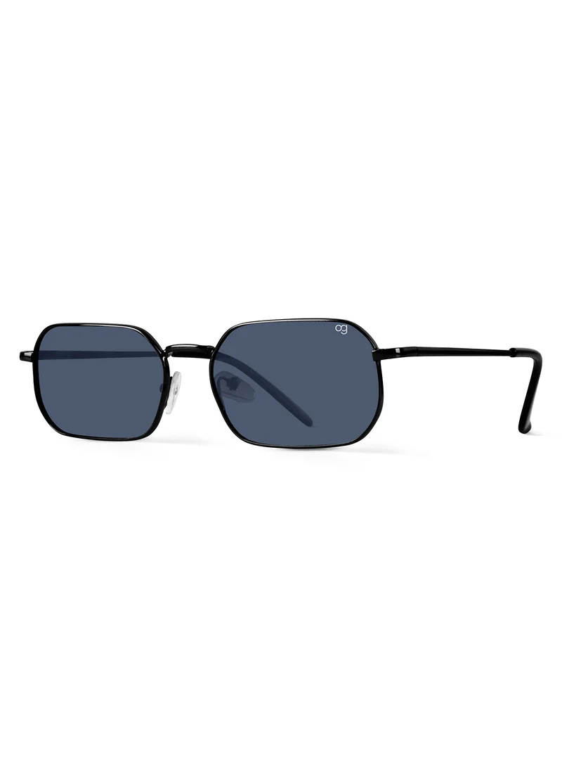 Woggles Altair Black Hexagonal Sunglasses |Men & Women|100% UV Protection