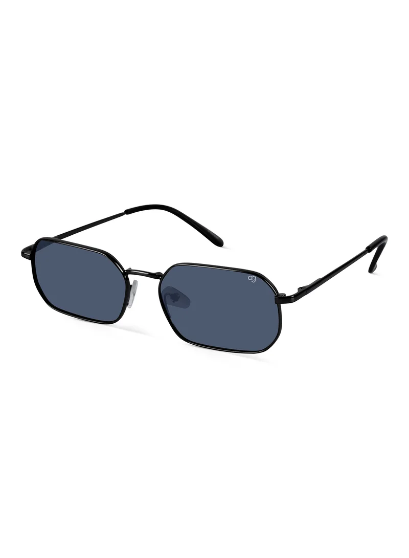 Woggles Altair Black Hexagonal Sunglasses |Men & Women|100% UV Protection