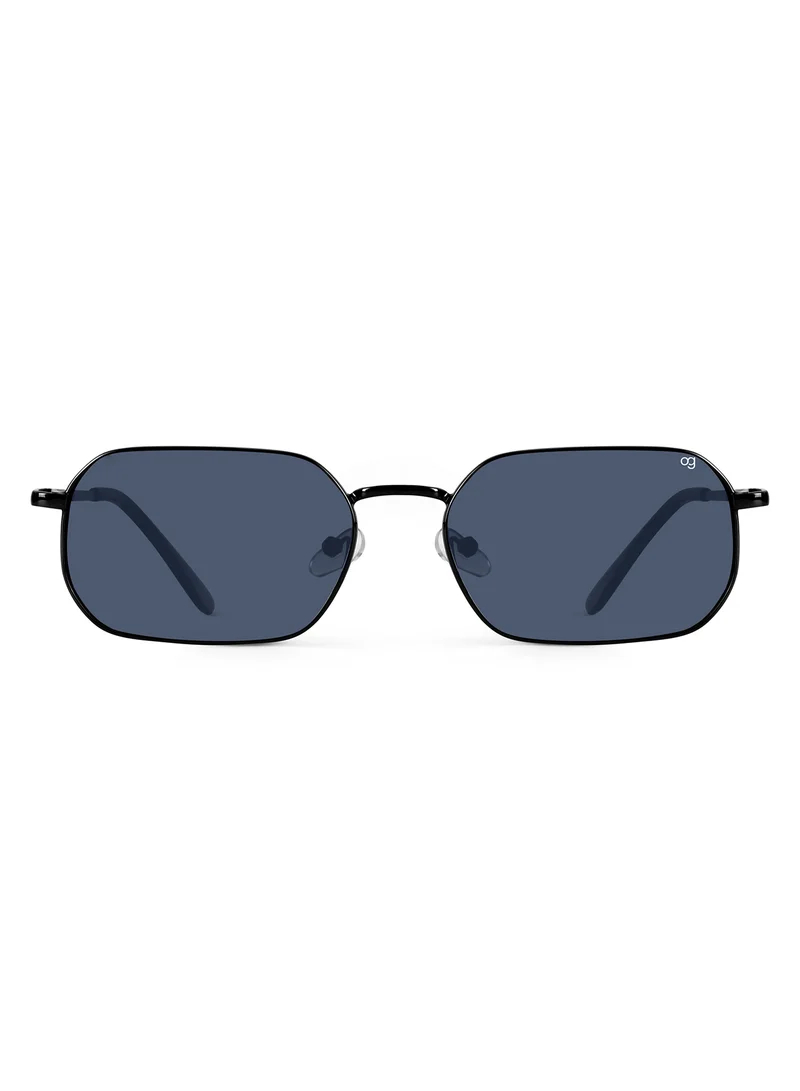 Woggles Altair Black Hexagonal Sunglasses |Men & Women|100% UV Protection