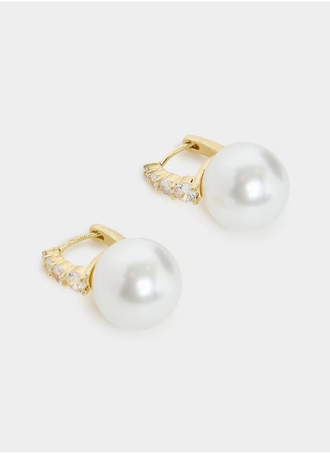 Faux Pearl Embellished Earrings