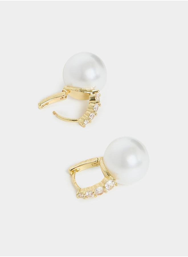 Styli - Faux Pearl Embellished Earrings - Image 1