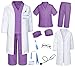 TOGROP Doctor Costume for Kids Scrubs Pants with Accessories Set Children Party Cosplay Purple 1012 Years - Image 2