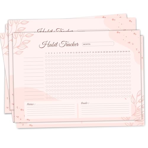 True Flair Trueflair Monthly Habit Tracker (A4 Size,13 Sheets) Undated Planner Sheets With Goals For Self Improvement (Design 4) - Image 1