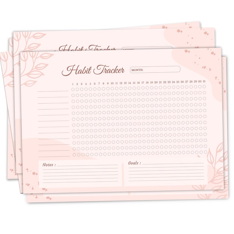 True Flair Trueflair Monthly Habit Tracker (A4 Size,13 Sheets) Undated Planner Sheets With Goals For Self Improvement (Design 4) - Image 4