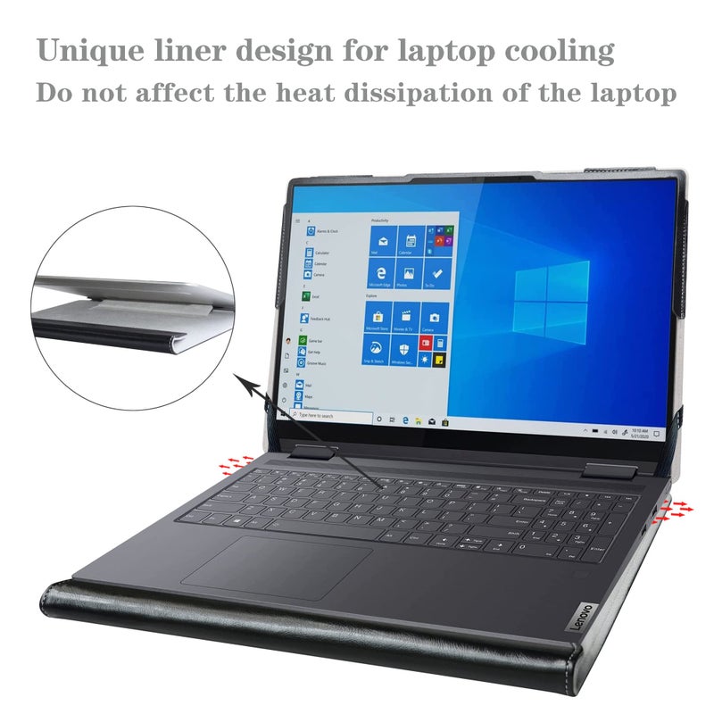 Alapmk Protective Case for Lenovo Yoga 7i 2-in-1 16 Gen 9/Yoga 7i 16 Gen 8 &case for HP EliteBook 860 G11/ EliteBook 860 G10/ProBook 460 G11/EliteBook 660 G11 16"[Not fit Yoga 7i 14/15],Black - Image 5