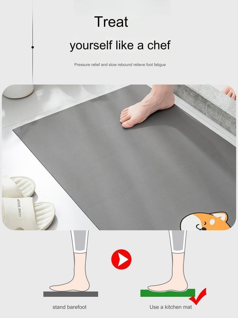 ShreeVoke 2 Pcs Waterproof Kitchen Mats – Anti-Fatigue Memory Foam Comfort Rug Set for Standing Desk, Kitchen Sink, Office – Non-Slip, Easy Clean Floor Carpets, Soft Runner Mats for Home Décor - Image 4