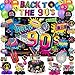 QIYANPAX 90s Party Decorations Includes 90s Backdrop Foil Latex Balloons Cake Cupcake Toppers Honeycomb Centerpieces Banner Hanging Swirls for 80s 90s Party Decorations - Image 3