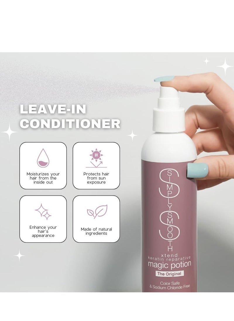 SIMPLY SMOOTH SIMPLY SMOOTH Magic Potion Original Leave In Conditioner Detangler & Heat Protection Styling Spray Repair & Reduce Breakage Color Safe & Sodium Chloride Free 8.5oz  - Image 2