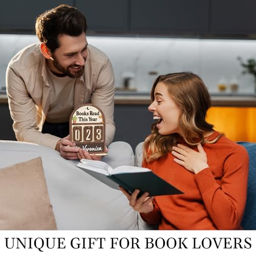 DINIZON Books Read This Year Counter Valentines Day Gifts For Women Readers, Personalized Book Counter Tracker Bookshelf Decor, Bookish Gifts Accessories For Book Lovers, Bookworm, Bookclub Stocking Stuffers - Image 3
