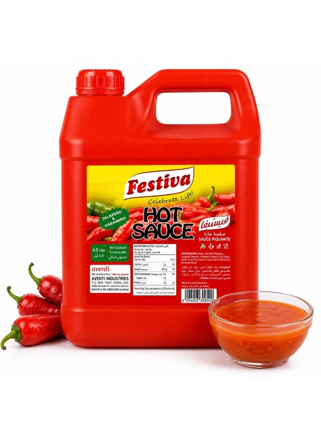 Festiva Hot Sauce 4.5L - Spicy Chili Sauce for Burgers, Sandwiches, Fries and Snacks - Dip and Cooking Sauce - Image 1