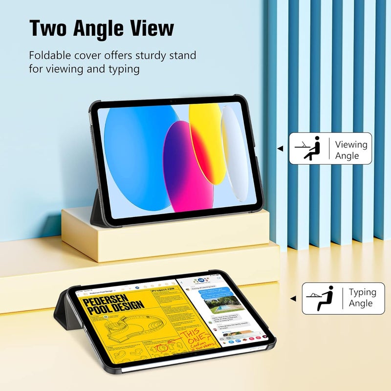 Procases For Ipad A16 11Th Generation 11 Inch 2025/ Ipad 10Th Generation 10.9 Inch 2022 Case, Slim Smart Cover With Translucent Hard Shell Back, Supports Touch Id, Auto Wake/Sleep -Black - Image 5