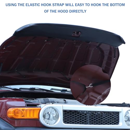 LLKUANG Hood Bra Front End Nose Mask Compatible with Toyota FJ Cruiser 2007-2021 Leather Protector Tuning,Front Hood Deflector Trim Cover - Image 4