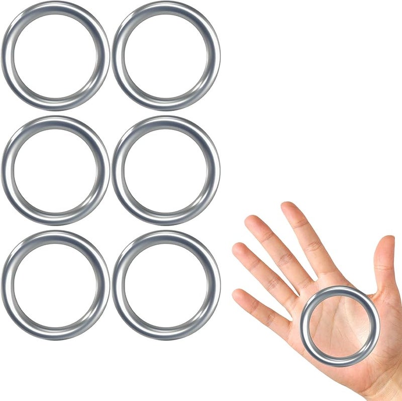 304 حلقة سدادة من الفولاذ المقاوم للصدأ 1.57 بوصة 6 قطع حواف مصقولة ناعمة للحرف اليدوية سلة الزهور المعلقة DIY - Image 1
