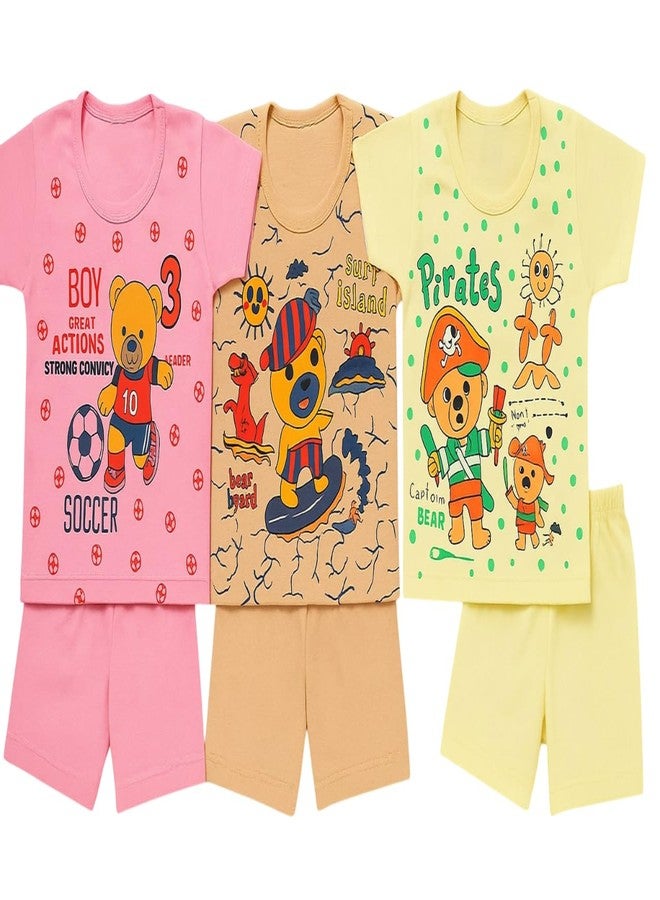 Cortica Baby Boys & Baby Girls Cotton Top-Short Combo Set (Random Colors) - Image 1