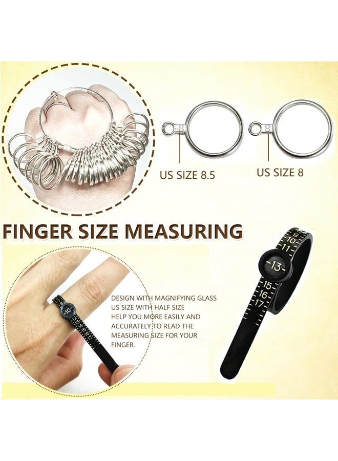 EJOQSON Ring Mandrel Measurer Ring Sizer Measuring Tool Set Ring Mandrel Sizer Tools for Ring Repair and Measurement Ring Shaper to Fix Bent Rings Resize Sizing Kit (METAL-12PCS) - Image 5