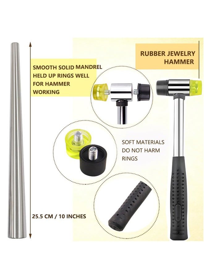 EJOQSON Ring Mandrel Measurer Ring Sizer Measuring Tool Set Ring Mandrel Sizer Tools for Ring Repair and Measurement Ring Shaper to Fix Bent Rings Resize Sizing Kit (METAL-12PCS) - Image 4