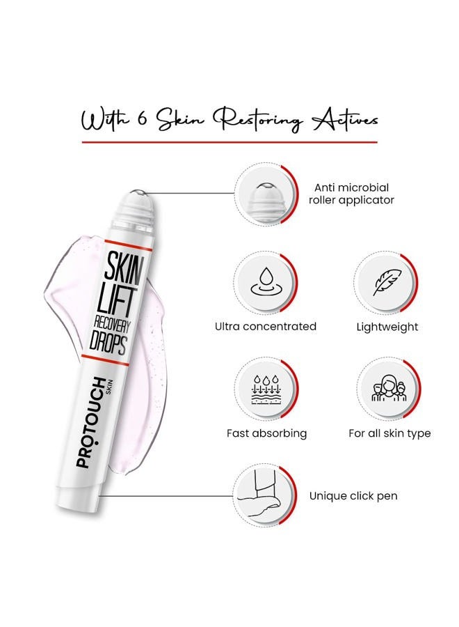 ProTouch Skin Lift Recovery Drops to Reduce Fine Lines & Wrinkles - Effective on Neck, Jawline, Chin, Forehead & Smile-Lines | All Skin Types (6 ML) Pack Of 1 - Image 4