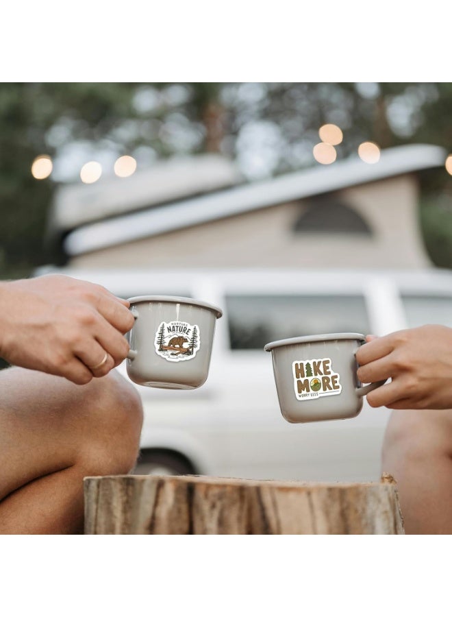 سيوسي Waterproof Camping Stickers, Outdoor Adventure Vinyl Decals for Hiking, Nature & Travel Lover, Durable Scrapbooking Stickers for Water Bottles, Journals, Luggage, Adults/Kids/Teens (50-Piece) - Image 3