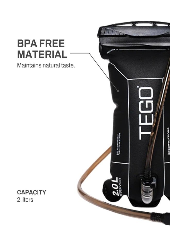تيجو خزان ترطيب TEGO Pacer | كيس ماء سعة 2 لتر خالٍ من مادة BPA | صمام للشرب | أنبوب بقفل سريع | طعم طبيعي | مادة قابلة لإعادة التدوير | متوافق مع سترة Pacer Trail - Image 3