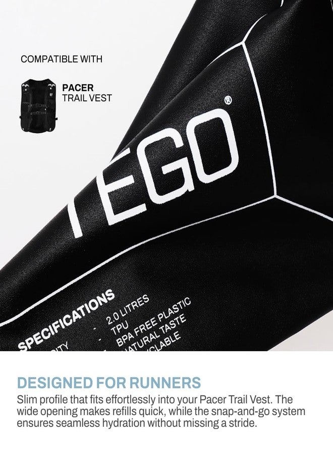 تيجو خزان ترطيب TEGO Pacer | كيس ماء سعة 2 لتر خالٍ من مادة BPA | صمام للشرب | أنبوب بقفل سريع | طعم طبيعي | مادة قابلة لإعادة التدوير | متوافق مع سترة Pacer Trail - Image 5