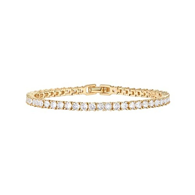 PAVOI 14K Gold Plated 3mm Cubic Zirconia Classic Tennis Bracelet | Gold Bracelets for Women