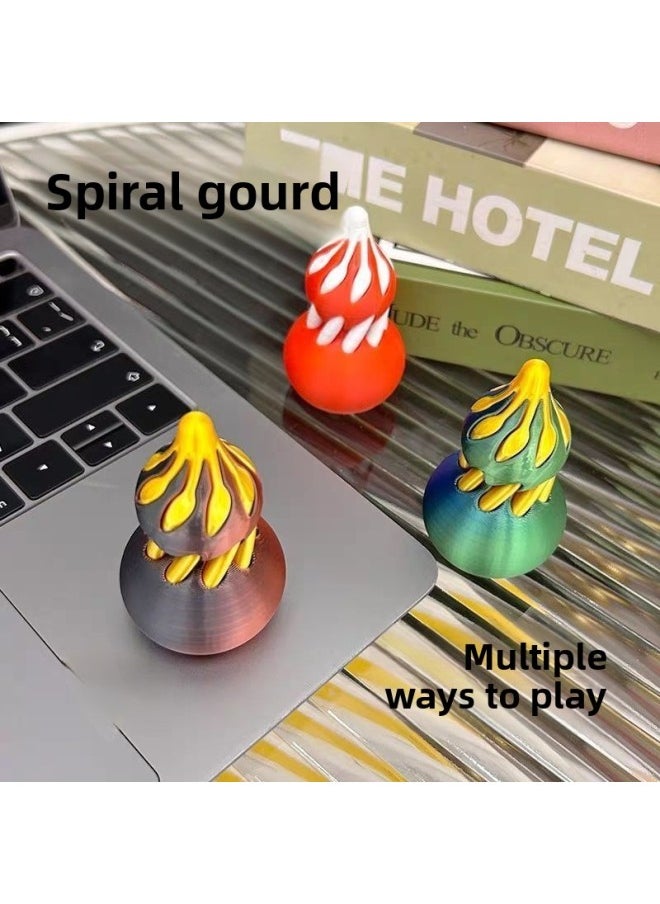 Generic - [Decompression Gourd] Chattering Explosions Fun Finger Toy 3D Printing Gourd Spiral Cone Assembled High Color Value-Colour:Red And Blue Color [spiral Gourd] - Image 1