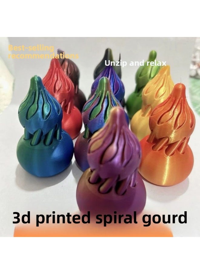 Generic - [Decompression Gourd] Chattering Explosions Fun Finger Toy 3D Printing Gourd Spiral Cone Assembled High Color Value-Colour:Red And Blue Color [spiral Gourd] - Image 1