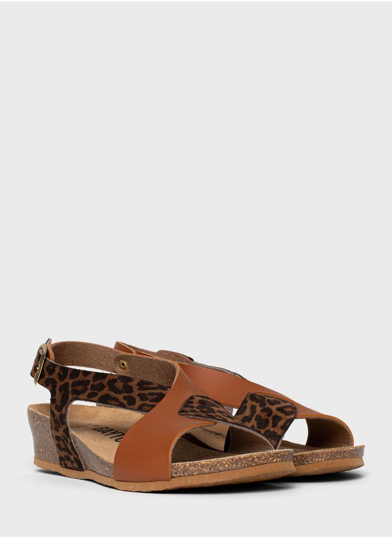 BAYTON - Salamanque Strappy Mid Heel Wedges - Image 1
