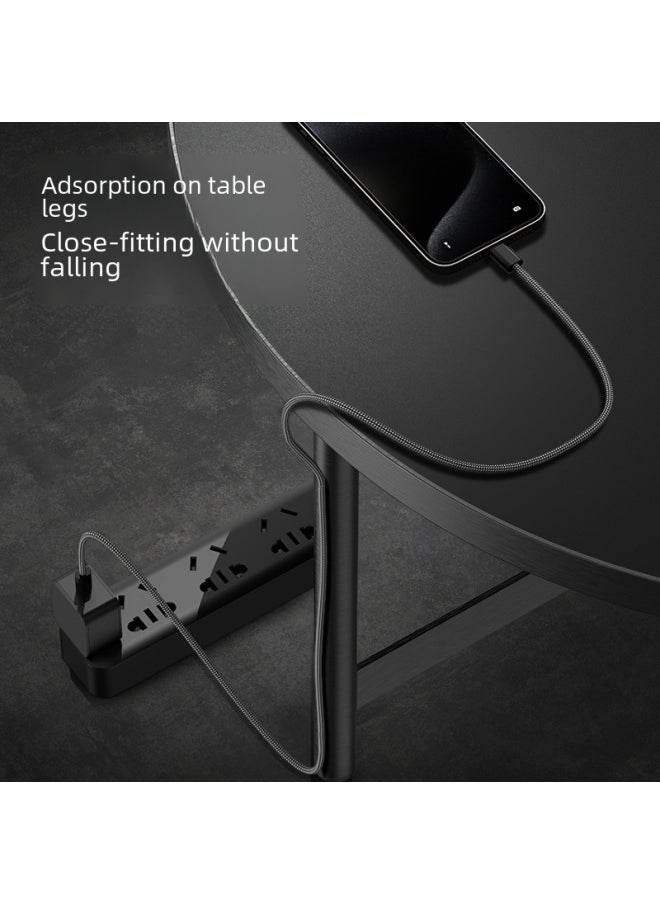 Generic - Magic Rope Full Magnetic Data Cable PD100W Fast Charging Data Cable Double Type-c Charging Cable For Iphone 15-Color:Silver Gray 1m-Model:USB-AtoC 【fully Compatible Protocol】】 - Image 1