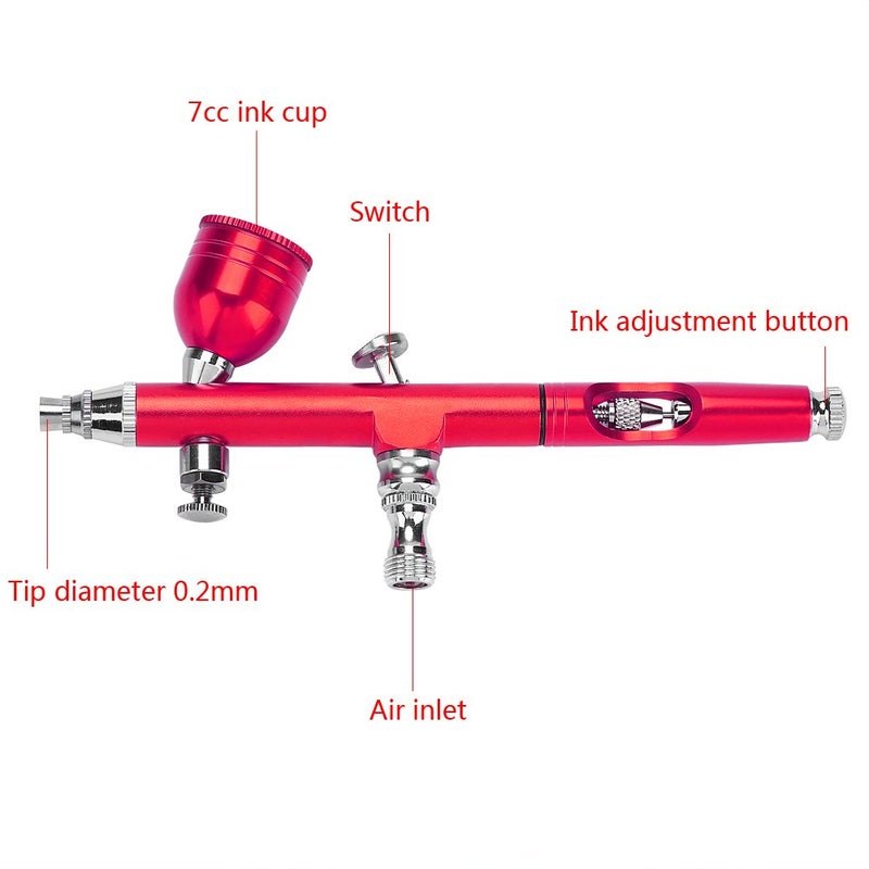 klarako Gravity Feed Airbrush Spray, High Precision Gravity Feed Airbrush for Art Tattoo Paint Nail Cake Decoration Tools \\u2026 (01) - Image 2