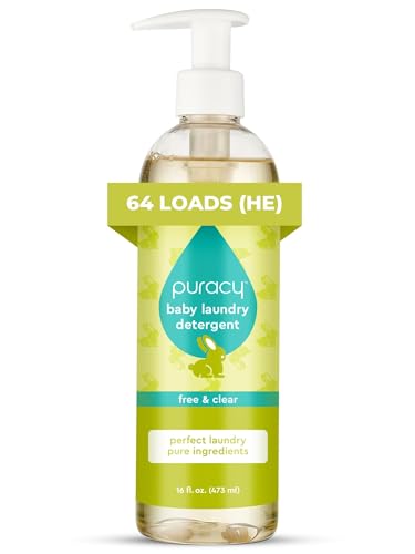 puracy Puracy Liquid Baby Laundry Detergent 14 Dioxane Free Natural ScentFree Gentle Laundry Detergent Liquid Concentrate Laundry Pouch with Stain Fighting Enzymes Baby Free Clear 16oz