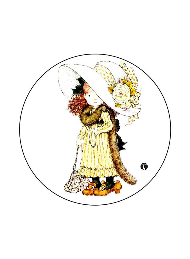 RKN A Girl Printed Round Mouse Pad Multicolour