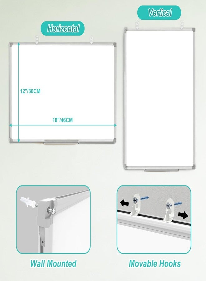 Lockways Dry Erase Board, 18 x 12 Whiteboard Dry Erase, Aluminum Frame White Board with 1 Eraser & 1 Pen Tray & 2 Markers & 4 Magnets - Image 4