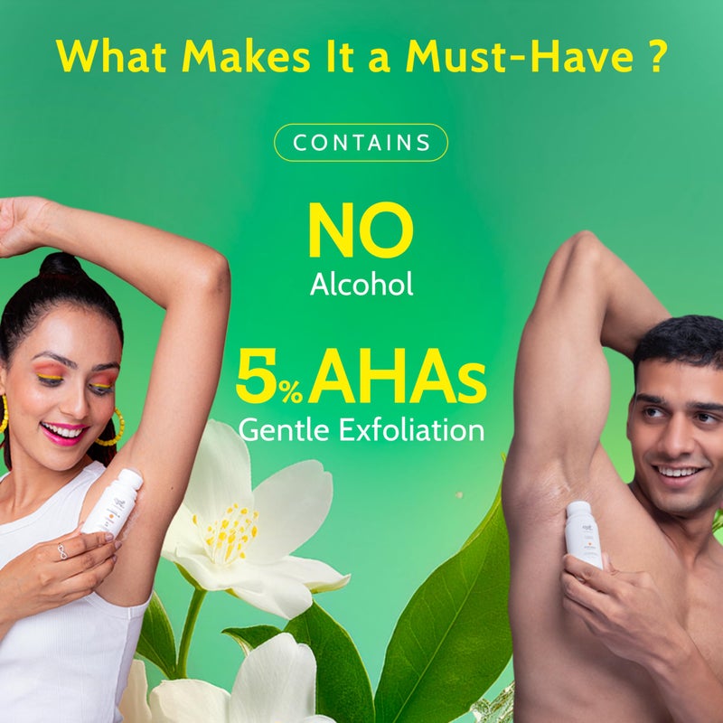 Chemist at Play UnderArm Roll-On with 5% AHA|Lactic & Mandelic Acid|Prevents Odour, Brightens Skin & Exfoliates Underarm|For Sensitive Skin|White Jasmine Fragrance|Alcohol & Aluminium Free| 1.35 fl oz - Image 3