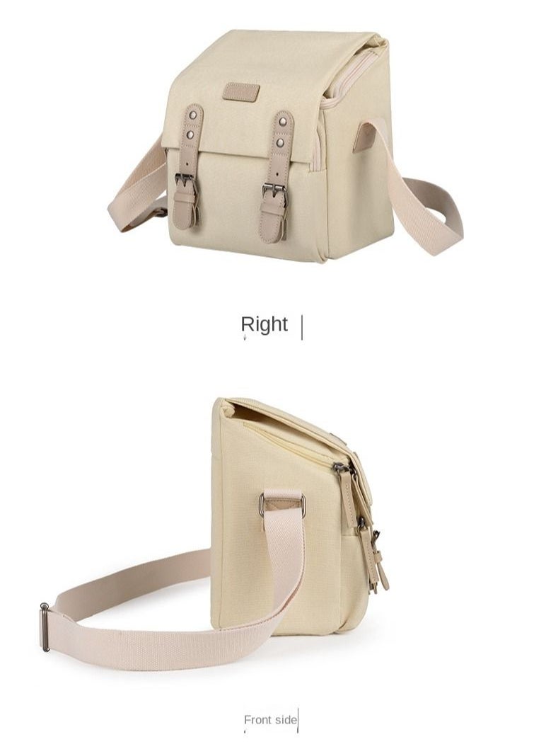 Y&D Canvas Shoulder Camera Bag Messenger Bag for 1 Camera 2 Lens Compatible with Nikon Canon Sony DSLR Mirrorless Camera and Lens  - Image 3