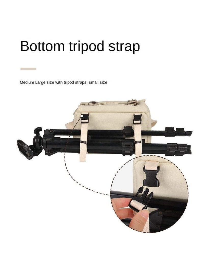 Y&D - Canvas Shoulder Camera Bag Messenger Bag for 1 Camera 2 Lens Compatible with Nikon Canon Sony DSLR Mirrorless Camera and Lens - Image 1