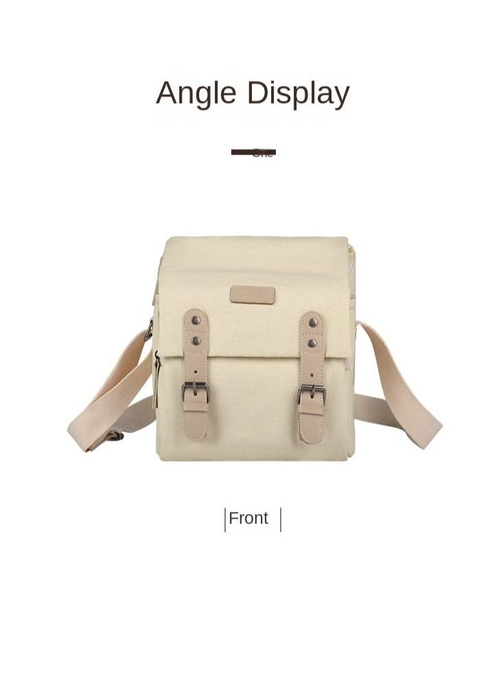 Y&D Canvas Shoulder Camera Bag Messenger Bag for 1 Camera 2 Lens Compatible with Nikon Canon Sony DSLR Mirrorless Camera and Lens  - Image 2