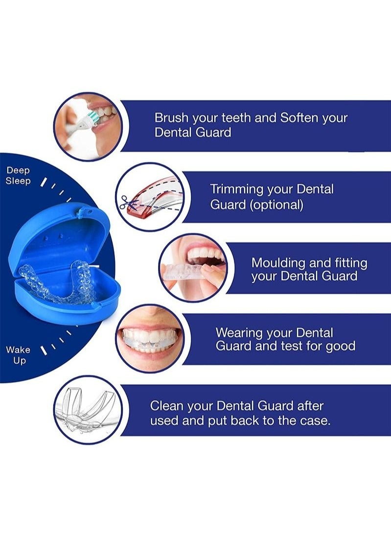 Generic Mouth Guard for Grinding Teeth and Clenching Anti Grinding Teeth Custom Moldable Dental Night Guard Dental Night Guards ,Stops Bruxism, Eliminates Teeth Clenching 2 Sizes, Pack of 4 with Travel Hygien  - Image 2