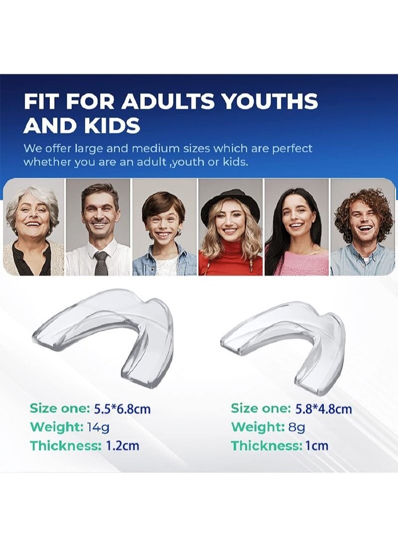 Generic Mouth Guard for Grinding Teeth and Clenching Anti Grinding Teeth Custom Moldable Dental Night Guard Dental Night Guards ,Stops Bruxism, Eliminates Teeth Clenching 2 Sizes, Pack of 4 with Travel Hygien  - Image 5