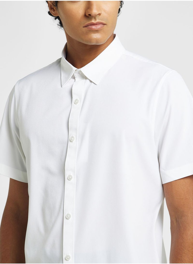 Thomas Scott - Thomas Scott Classic Slim Fit 4 Way Stretch Spread Collar Casual Shirt - Image 1