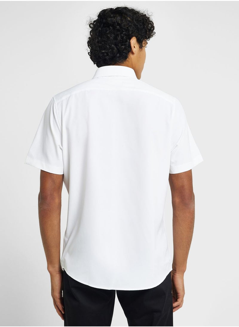 Thomas Scott - Thomas Scott Classic Slim Fit 4 Way Stretch Spread Collar Casual Shirt - Image 1