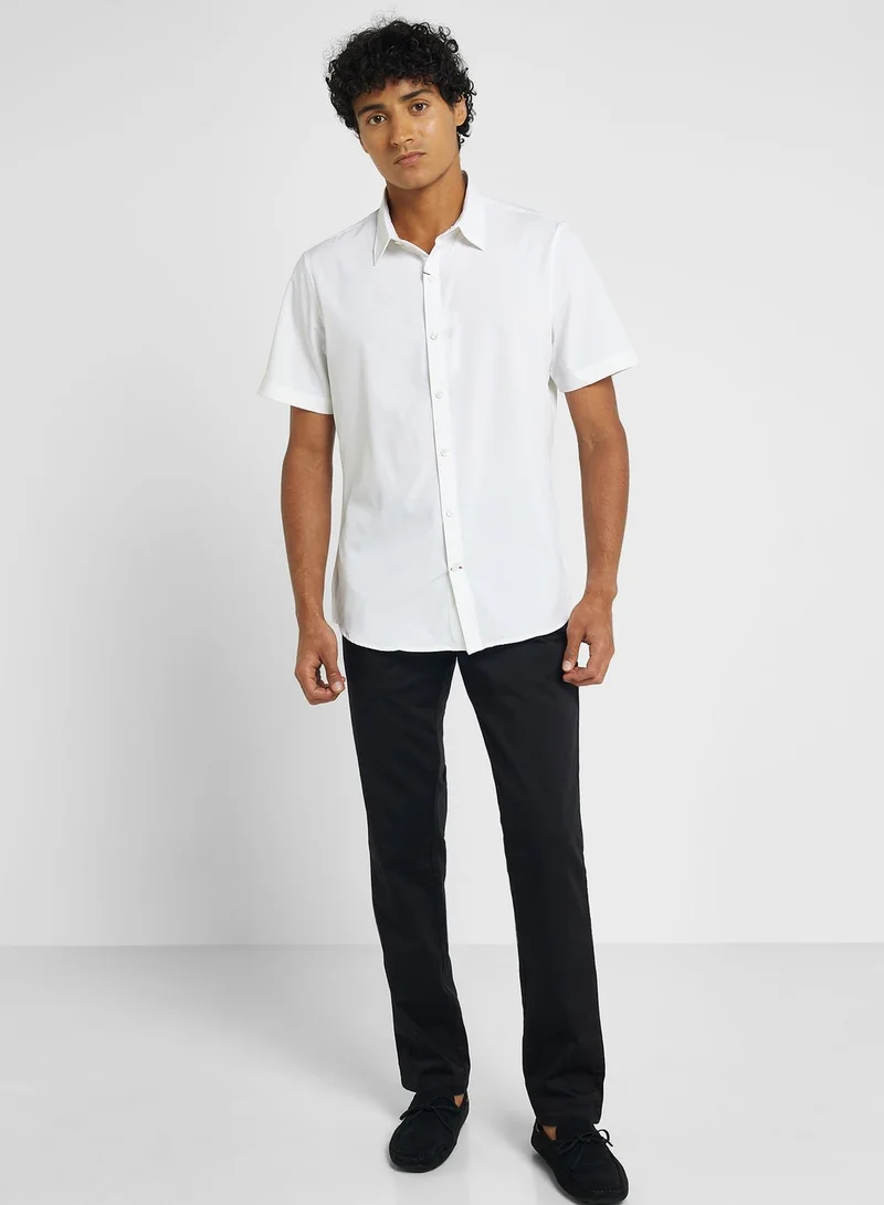 Thomas Scott Thomas Scott Classic Slim Fit 4 Way Stretch Spread Collar Casual Shirt