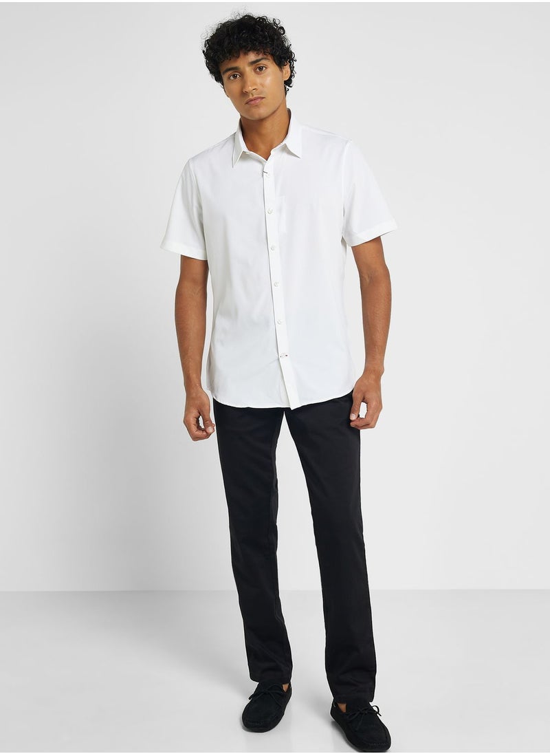 Thomas Scott - Thomas Scott Classic Slim Fit 4 Way Stretch Spread Collar Casual Shirt - Image 1