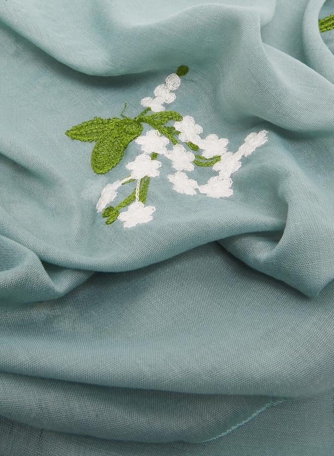 Styli Floral Embroidered Cotton Hijab  - Image 2
