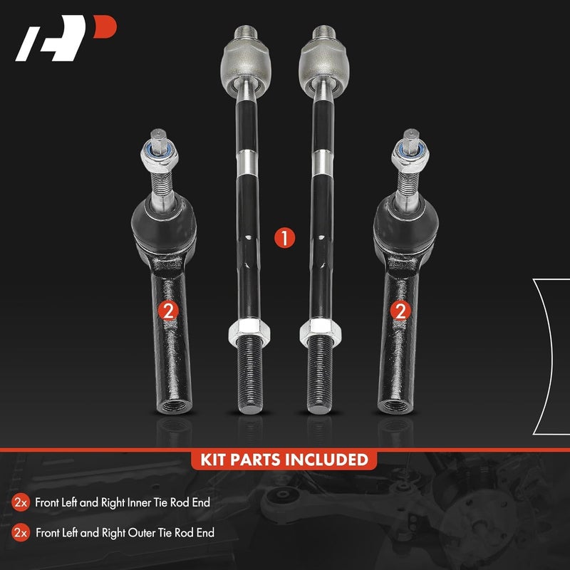 A-Premium Front Inner Outer Tie Rod End Kit - Image 3