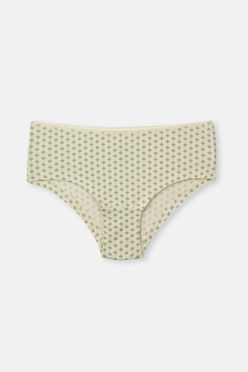 داجي Salmon-Green Women's 3-Patterned Hipster Panties