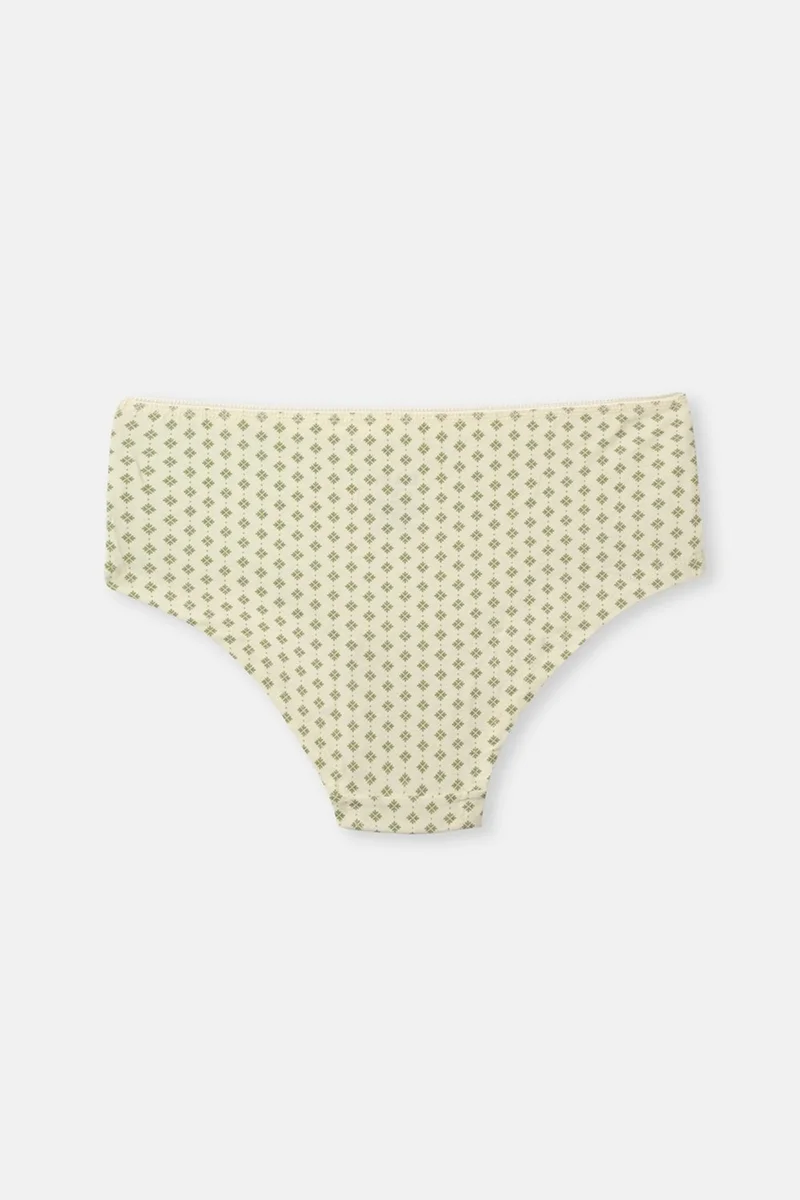 داجي Salmon-Green Women's 3-Patterned Hipster Panties