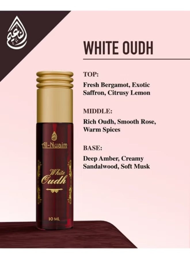 أل نواعم عطر النعيم وايت عود أو دو بارفان بخاخ للجنسين 10 مل | عطر صغير يدوم طويلاً برائحة العود الأبيض الناعم والمسك الخشبي | عطر عربي فاخر وأنيق للرجال والنساء | حجم مناسب للسفر - Image 3
