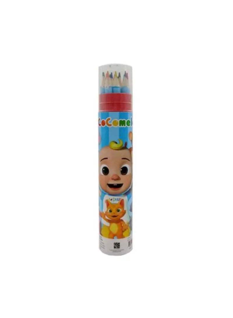 Cocomelon 12-Color Pencils in Round Tube Multicolor 144582